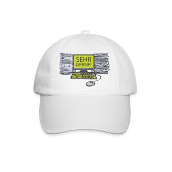 PC - Sehr gerne - grün - Akten - Baseballkappe - Weiß/Weiß - Vorne