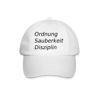 Ordnung,sauberkeit,Disziplin - Baseballkappe - Weiß/Weiß - Vorne