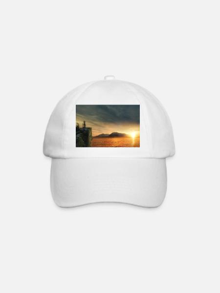 Sonnenuntergang am See.sunset - Baseballkappe - Weiß/Weiß