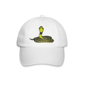 Cobra Schlange Brillenschlange aufgerichtet - Baseballkappe - Weiß/Weiß - Vorne