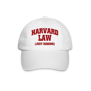 Harvard-Gesetz, nur ein Scherz, Grafik - Baseballkappe - Weiß/Weiß - Vorne