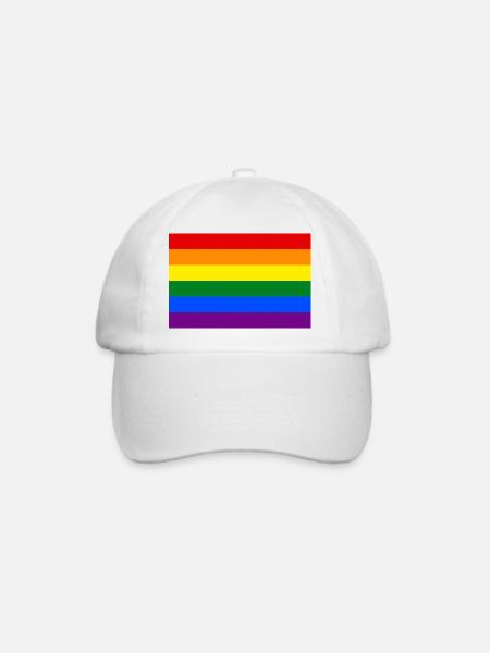 Regenbogen - Baseballkappe - Weiß/Weiß