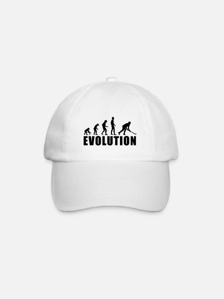 EVOLUTION HOCKEY Feldhockey Unihockey Geschenk - Baseballkappe - Weiß/Weiß