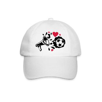 Megaphon Fußball Fußball love love - Baseballkappe - Weiß/Weiß - Vorne
