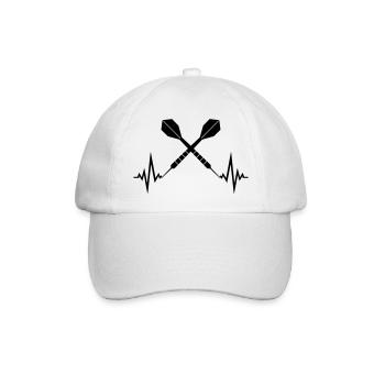 logo cool frequenz herzschlag puls text spielen da - Baseballkappe - Weiß/Weiß - Vorne