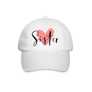 Sister Herz Schwesterherz Liebe Geschwister - Baseballkappe - Weiß/Weiß - Vorne