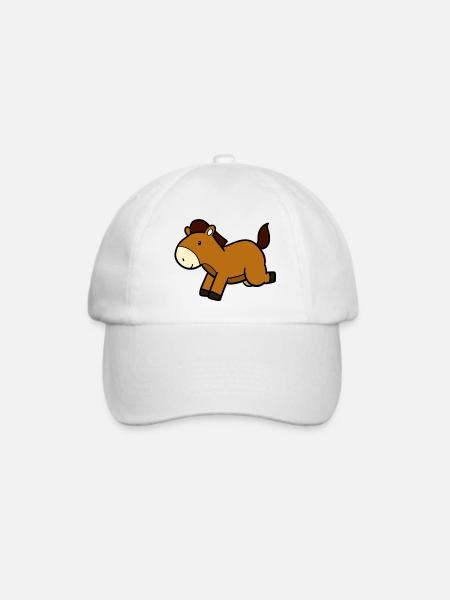 Springendes Pferd - Baseballkappe - Weiß/Weiß