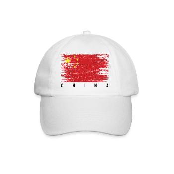 Chinesischer Flaggenpinsel - Baseballkappe - Weiß/Weiß - Vorne