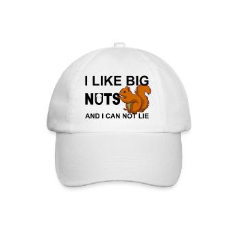 I Like BIG NUTS an I can not lie pun - Baseballkappe - Weiß/Weiß - Vorne
