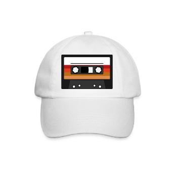 Musikkassette Audiokassette Radio Musik Retro - Baseballkappe - Weiß/Weiß - Vorne
