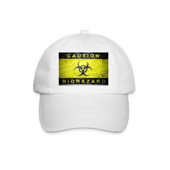Caution Biohazard Ziegelsteinmauer poster - Baseballkappe - Weiß/Weiß - Vorne