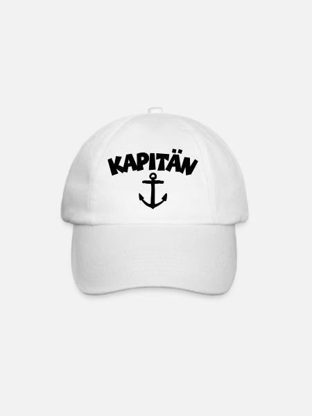 Kapitän Boot und Segel Design - Baseballkappe - Weiß/Weiß