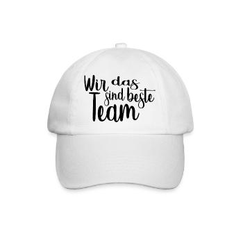 Bestes Team, Gruppe, Geschenkidee - Baseballkappe - Weiß/Weiß - Vorne