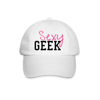 Sexy Geek - Baseballkappe - Weiß/Weiß - Vorne
