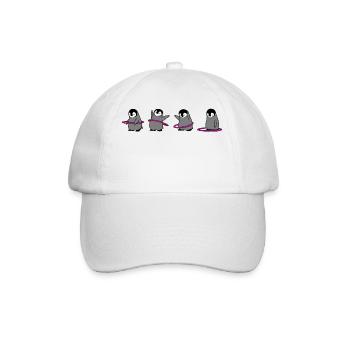 Pinguin Hula Hoop - Baseballkappe - Weiß/Weiß - Vorne