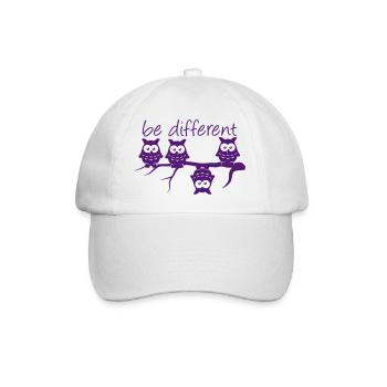 Anderst Be Different 4 Eulen verschieden - Baseballkappe - Weiß/Weiß - Vorne