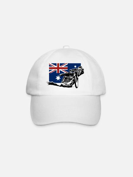 Speedway - Australia Flag - Baseballkappe - Weiß/Weiß