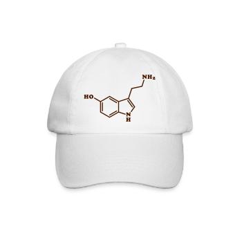 Chemische Summenformel für Serotonin - Baseballkappe - Weiß/Weiß - Vorne