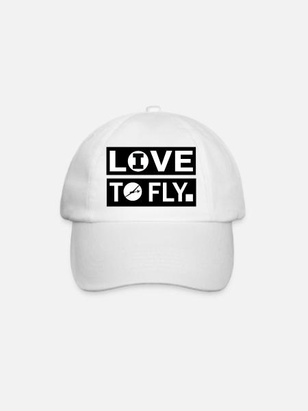 Lieben Sie zu fliegen, leben Sie, um zu fliegen. T-Shirt für Piloten. - Baseballkappe - Weiß/Weiß