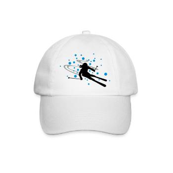 Skifahrerin Schnee - Baseballkappe - Weiß/Weiß - Vorne