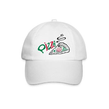 Italienische Pizza, italian food - Baseballkappe - Weiß/Weiß - Vorne