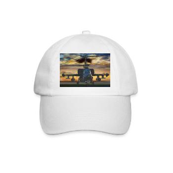 Hubschrauber - Baseballkappe - Weiß/Weiß - Vorne