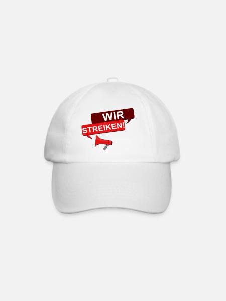 Wir streiken! - Baseballkappe - Weiß/Weiß