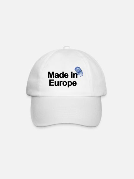 Fingerprint Made in Europe poster - Baseballkappe - Weiß/Weiß