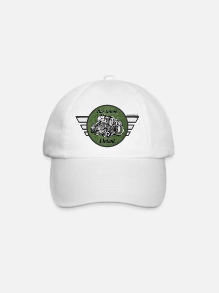 Zündapp KS 601 - Gruener Elefant - Baseballkappe - Weiß/Weiß
