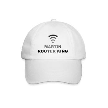 Martin Router King logo pun lettering - Baseballkappe - Weiß/Weiß - Vorne