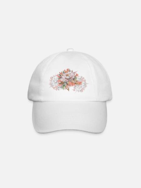 Chrysantheme - Baseballkappe - Weiß/Weiß