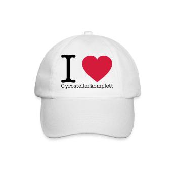I Love Gyrosteller komplett - Baseballkappe - Weiß/Weiß - Vorne