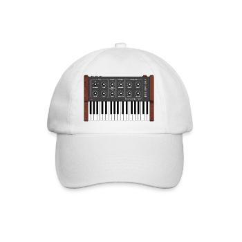 Analoger Vintage Synthesizer - Baseballkappe - Weiß/Weiß - Vorne