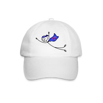 Superhelden-Strichmännchen - Baseballkappe - Weiß/Weiß - Vorne