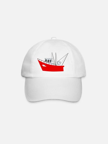 Fischerboot - Meer - Schiff - Baseballkappe - Weiß/Weiß