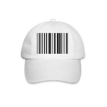 Barcode Code Streifen Gestreift - Baseballkappe - Weiß/Weiß - Vorne