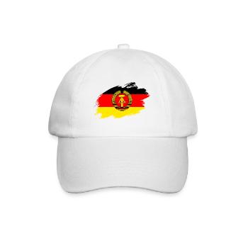DDR Ostdeutschland Fahne Flagge - Baseballkappe - Weiß/Weiß - Vorne