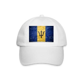 Barbados Flag Graffiti on Brick Wall - Baseballkappe - Weiß/Weiß - Vorne
