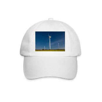 Windmühle. Wind turbine - Baseballkappe - Weiß/Weiß - Vorne