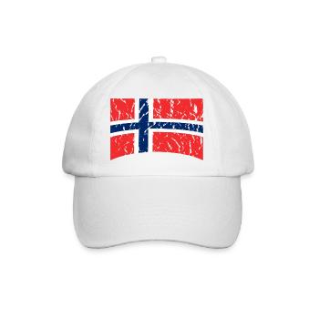 Norwegen Norge Norway - Baseballkappe - Weiß/Weiß - Vorne