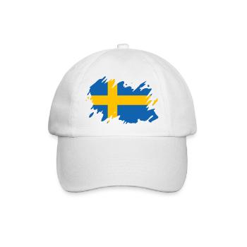 Schweden Flagge Skandinavien Malmö Sverige Heimat - Baseballkappe - Weiß/Weiß - Vorne