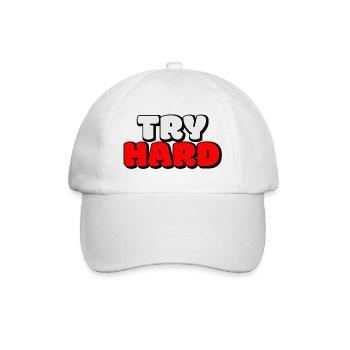 try hard - Baseballkappe - Weiß/Weiß - Vorne