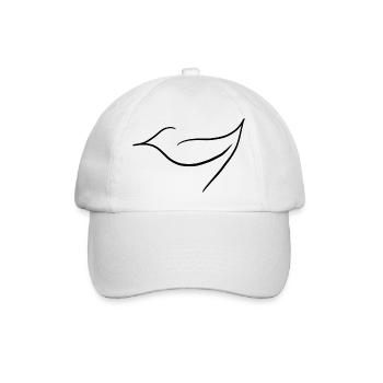 Vogel Minimalistisch - Baseballkappe - Weiß/Weiß - Vorne