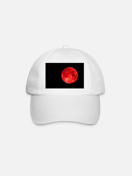 Roter Mond - Baseballkappe - Weiß/Weiß