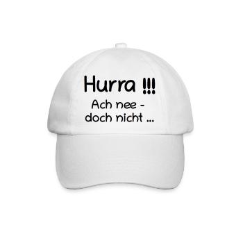 Hurra - ach nee, doch nicht - Baseballkappe - Weiß/Weiß - Vorne