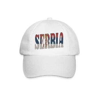 Serbia - Baseballkappe - Weiß/Weiß - Vorne