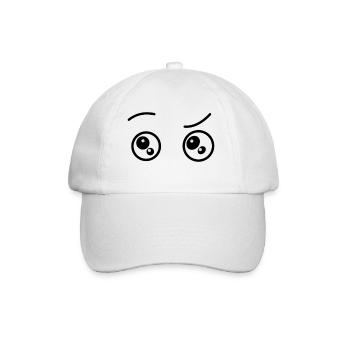 Cartoon Augen - Baseballkappe - Weiß/Weiß - Vorne