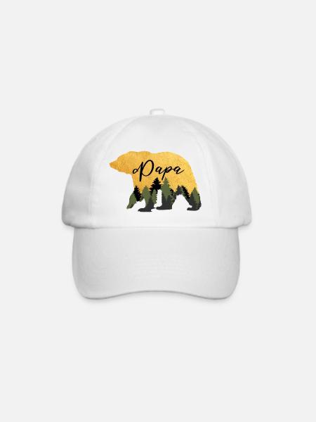 Bär Papa zum Vatertag - Baseballkappe - Weiß/Weiß