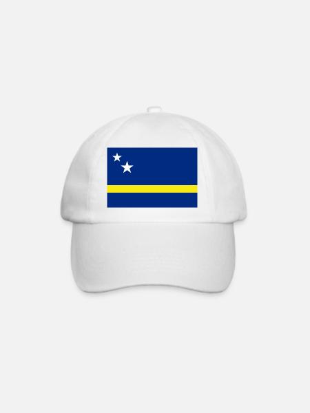 Curacao Flagge - Baseballkappe - Weiß/Weiß