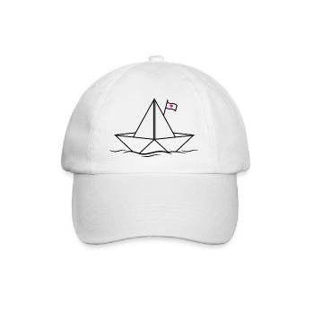 Papierschiff Papierboot  - Baseballkappe - Weiß/Weiß - Vorne